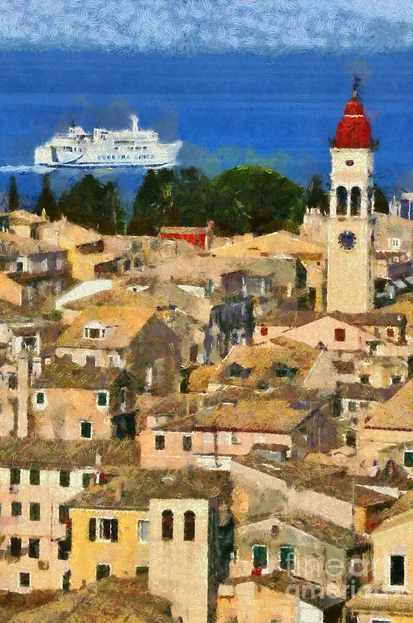 Pattern Painting - Old city of Corfu #3 by George Atsametakis