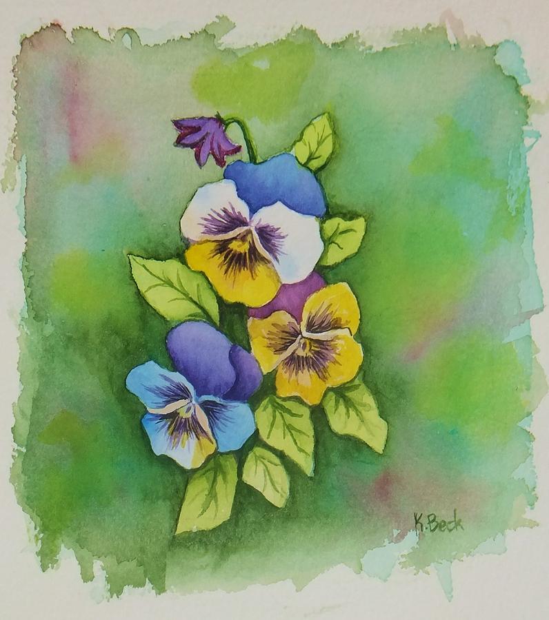 Pansies Painting by Katherine Young-Beck