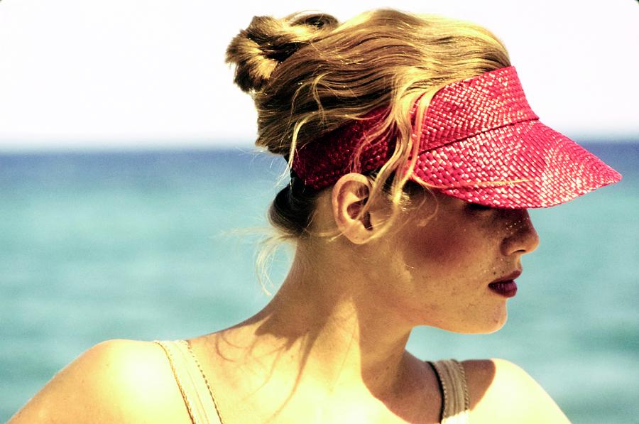 Patti Hansen Wearing A Red Visor Photograph by Arthur Elgort Patti Hansen Wearing A Red Visor Photograph by Arthur Elgort