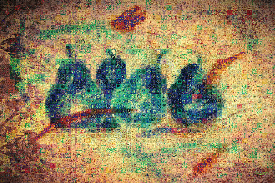 4 Pears Mosaic Painting by Paula Ayers