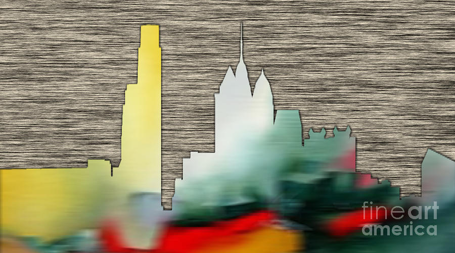 Philadelphia Skyline #4 Mixed Media by Marvin Blaine
