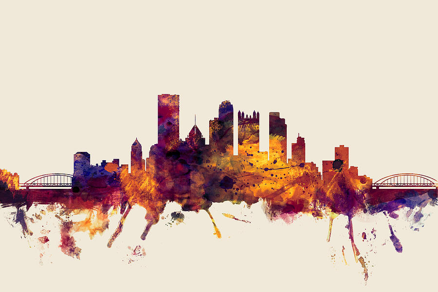 Pittsburgh Pennsylvania Skyline #4 Digital Art by Michael Tompsett