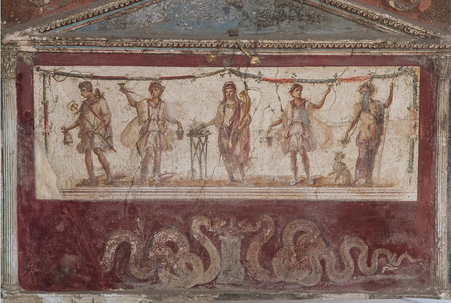 Pompeii Fresco #4 Photograph by Roger Mullenhour