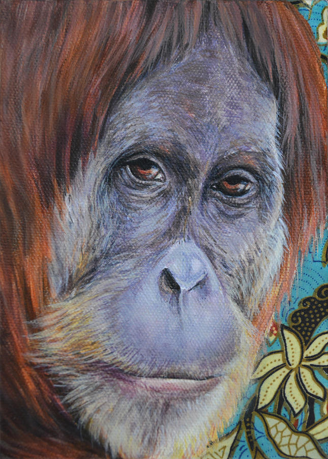 Orang hutan of Borneo Painting by Tikka Hun - Fine Art America