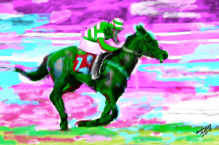 Race Horse #4 Painting by Bruce Nutting