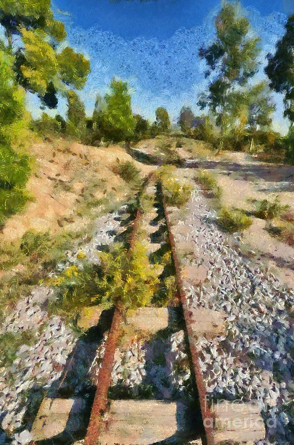 Greek Painting - Railway lines by George Atsametakis