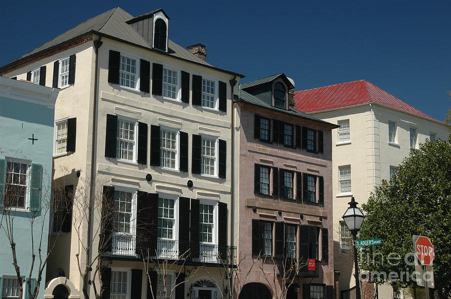 Thirteen colorful historic houses in Charleston Photograph by Dale Powell