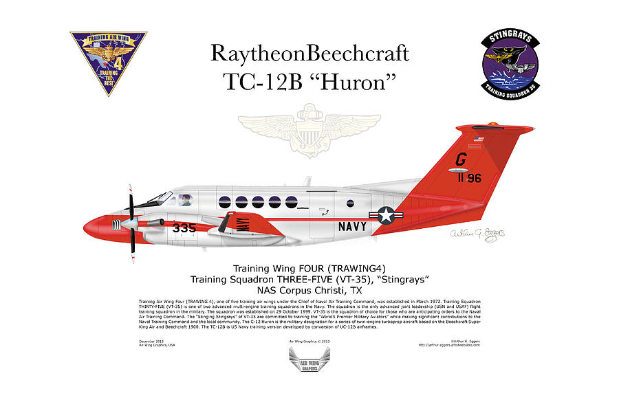 Raytheon Beechcraft TC-12B Huron #1 Digital Art by Arthur Eggers