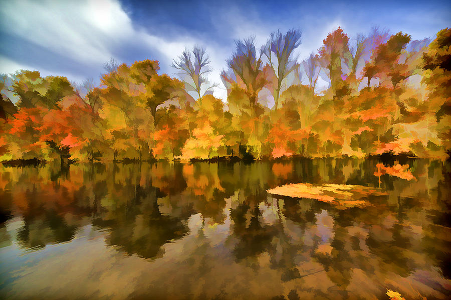 Reflection of Autumn Colors on the Canal Photograph by David Letts