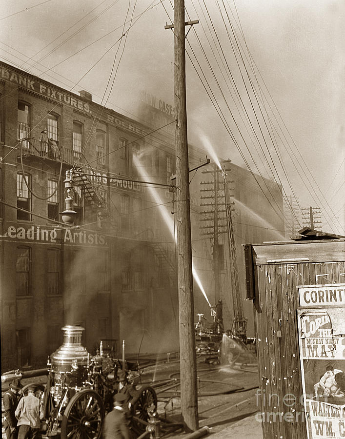 Smith Photograph - Rochester Show Case Co. Fire New York State circa 1904 by Monterey County Historical Society