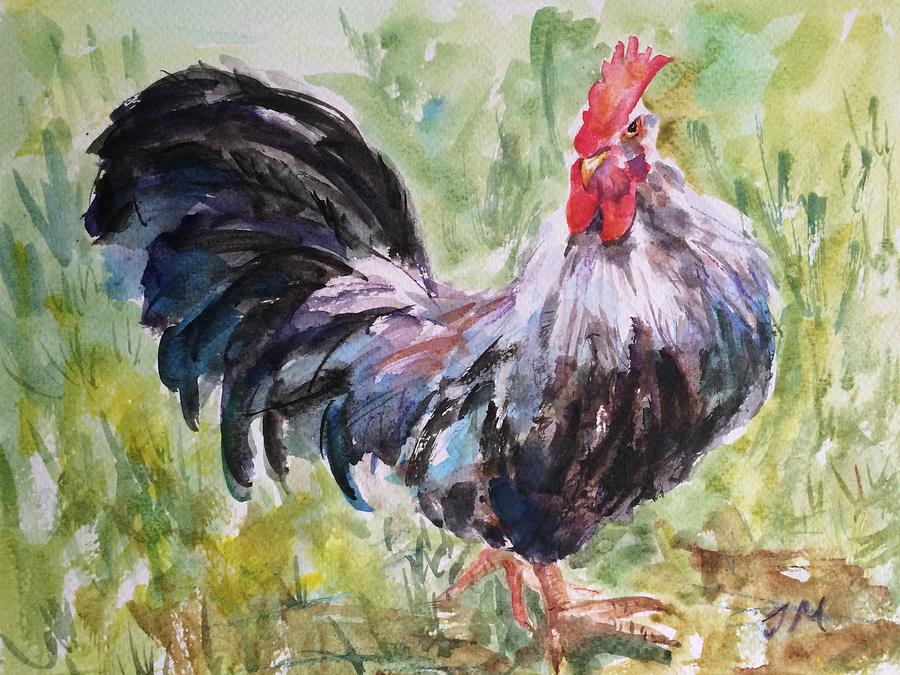 Rooster #6 Painting by Jieming Wang