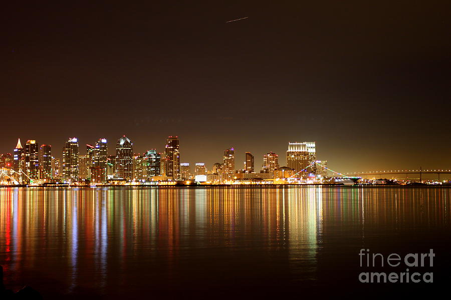 San Diego Skyline Night #4 Photograph by Henrik Lehnerer