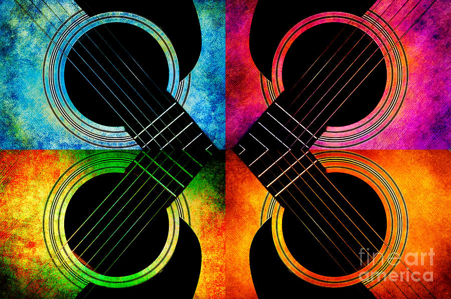 4 Seasons Guitars Abstract Photograph by Andee Design