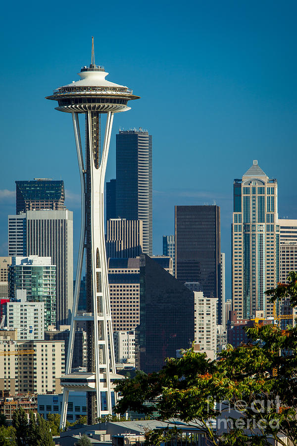 Seattle Skyline - Washington - Space Needle - Daytime Photograph by Brian Jannsen