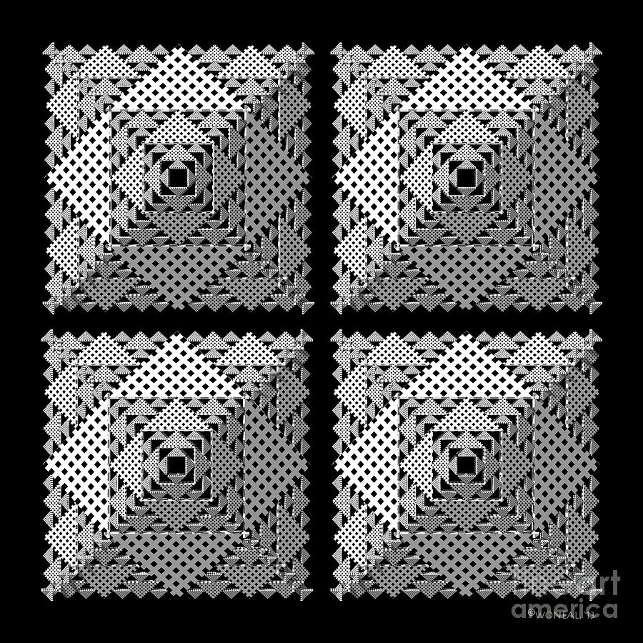 Architecture Digital Art - 4 Sierpinski Tetrahedrons - Ver. 2 by Walter Neal