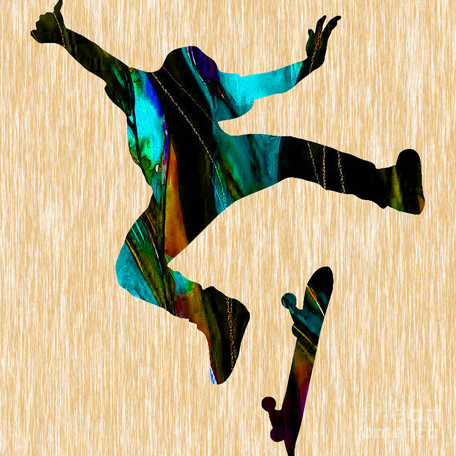 Skateboarder #4 Mixed Media by Marvin Blaine