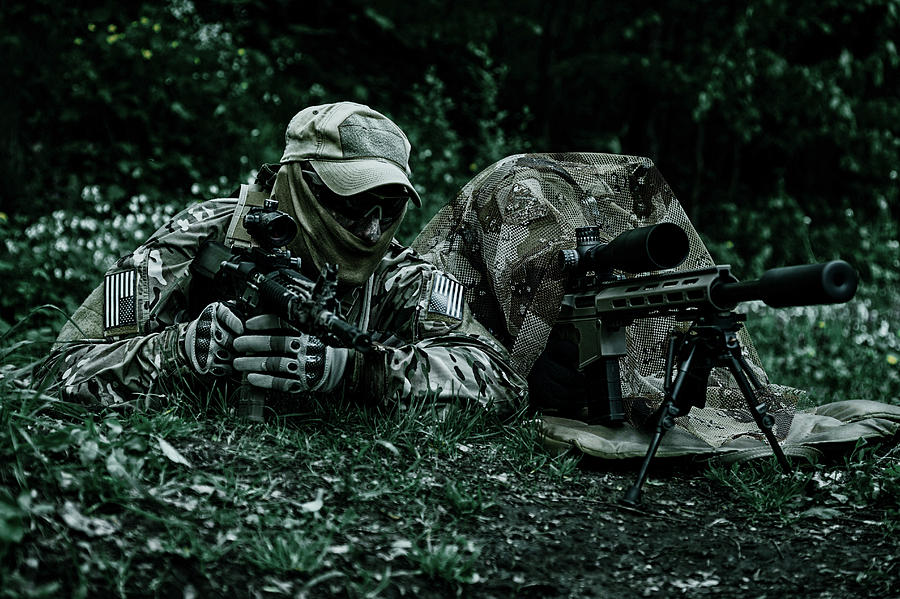 Sniper And Spotter Of Green Berets U.s Photograph by Oleg Zabielin - Pixels