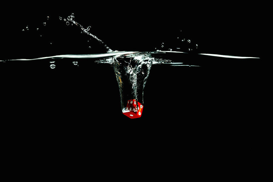 Splashing Dice #4 Photograph by Peter Lakomy