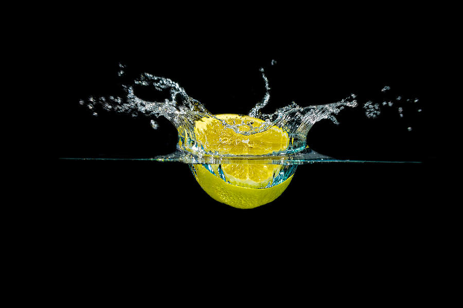Splashing Lemon #4 Photograph by Peter Lakomy