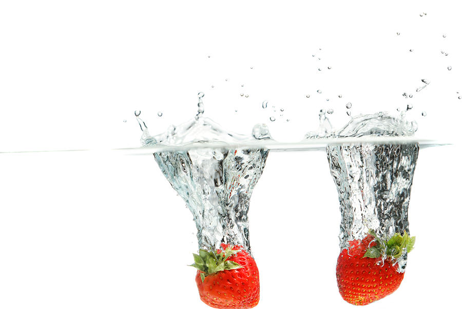Splashing Strawberry #4 Photograph by Peter Lakomy