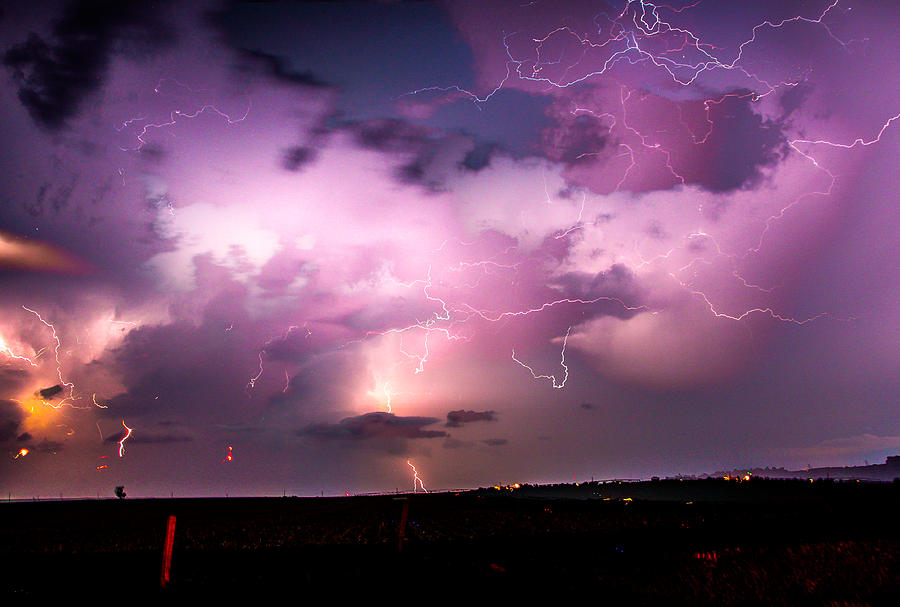 Stacked Nebraska Lightning #6 Photograph by NebraskaSC
