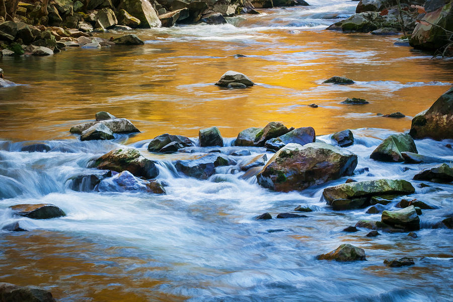 Stream Great Smoky Mountains Painted #3 Photograph by Rich Franco