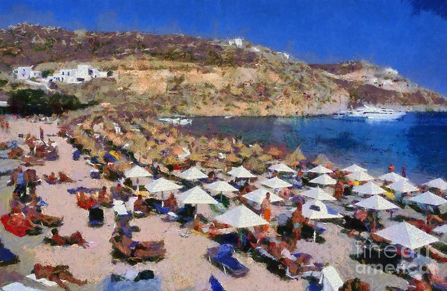Super Paradise beach #1 Painting by George Atsametakis