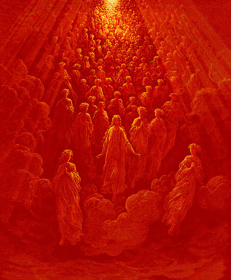 Gustave Dore Painting - The Angels in the Planet Mercury by Gustave Dore