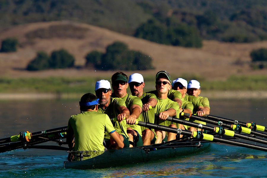 Sports Photograph - The Lake Casitas Mens Rowing Team Works #4 by Kyle Sparks