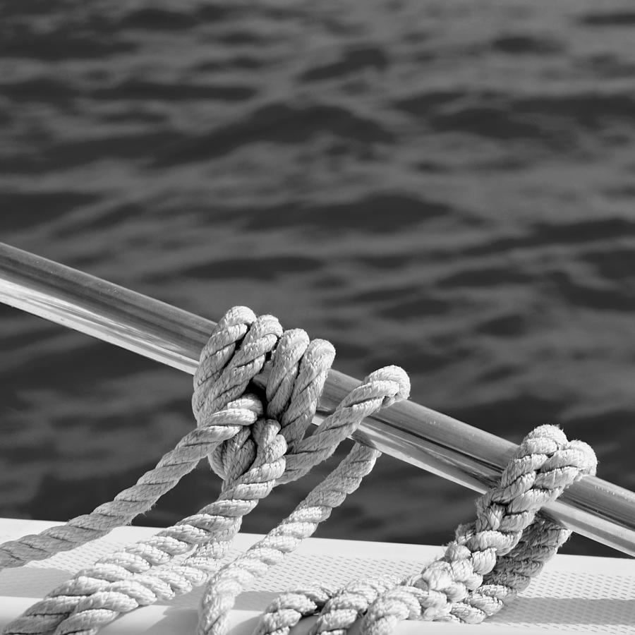 Boat Photograph - The Ropes #4 by Laura Fasulo