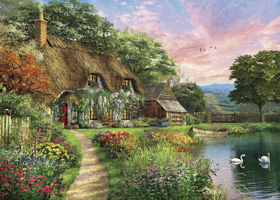 The Sunset Cottage #4 Painting by MGL Meiklejohn Graphics Licensing