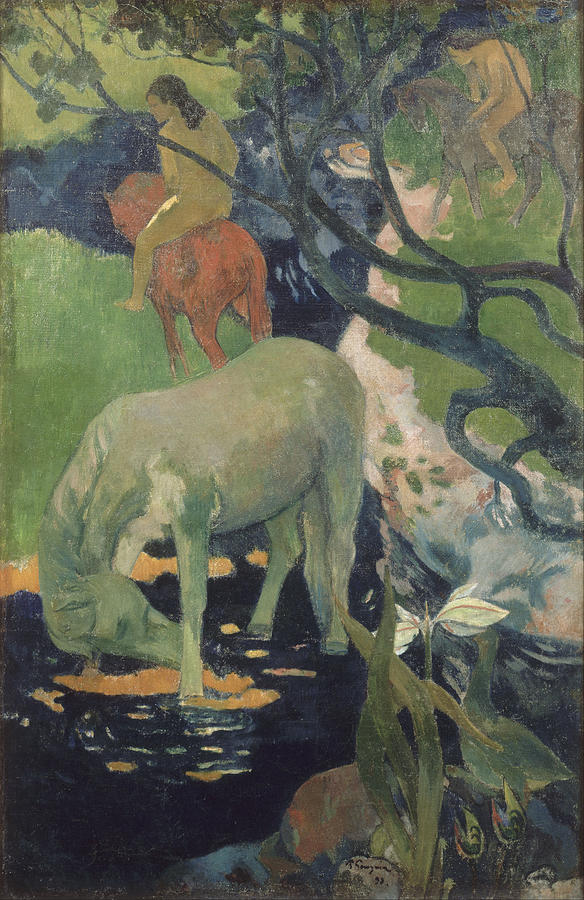 The White Horse #1 Painting by Paul Gauguin