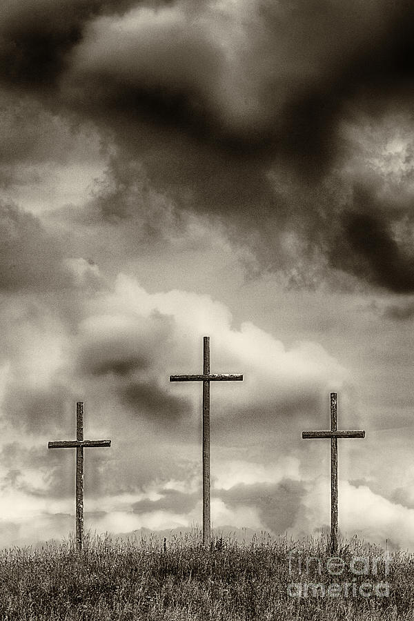 Three Crosses on Hill #4 Photograph by Thomas R Fletcher