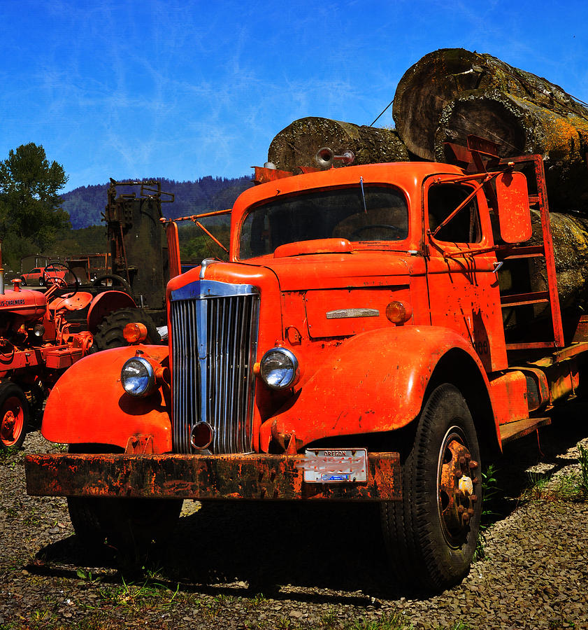 Vintage Photograph - Logging Truck In Oregon by Image Takers Photography LLC - Laura Morgan