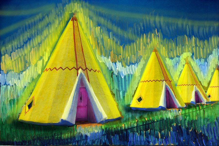 4 Tipis Painting by Cindy McIntyre