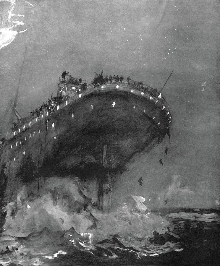 Titanic Sinking, 1912 #4 Drawing by Granger