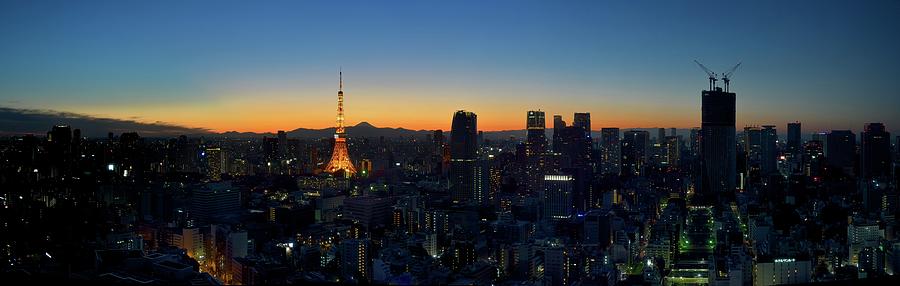 Tokyo Panorama  At Sunset #4 Photograph by Vladimir Zakharov
