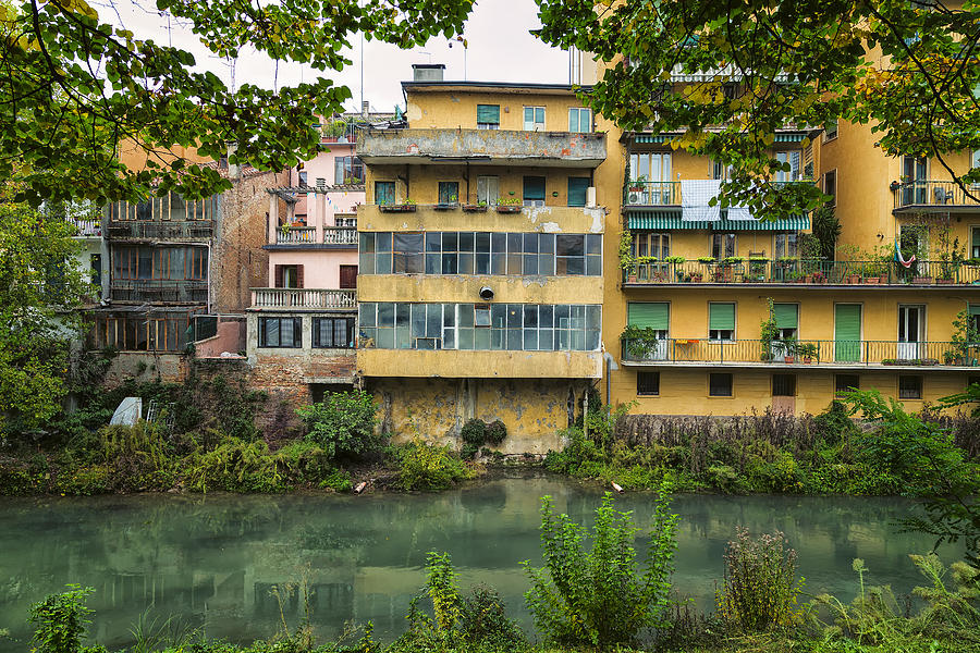 Architecture Photograph - Traditional Italian Buildings by a River #4 by Francesco Rizzato