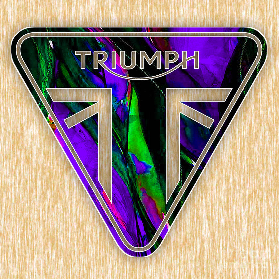 Triumph Motorcycle Badge #4 Mixed Media by Marvin Blaine