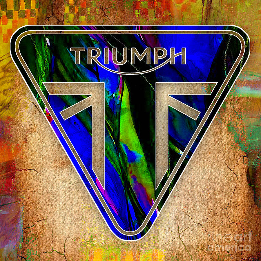Triumph Motorcycle #4 Mixed Media by Marvin Blaine
