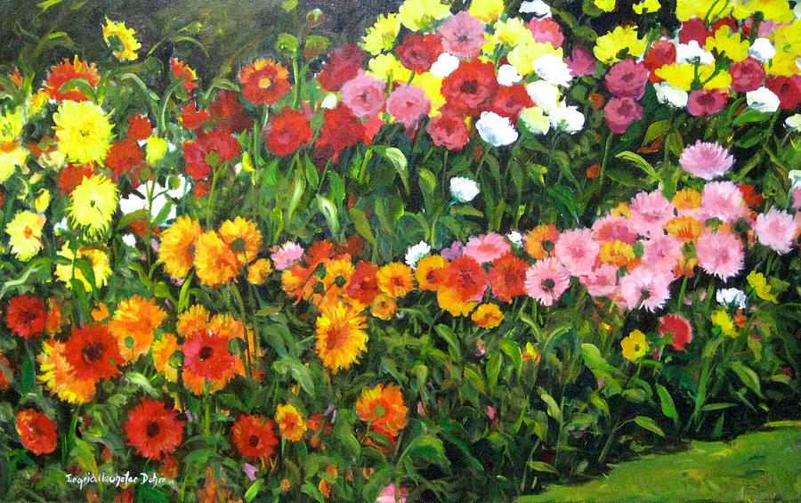 Floral Garden Painting by Ingrid Dohm