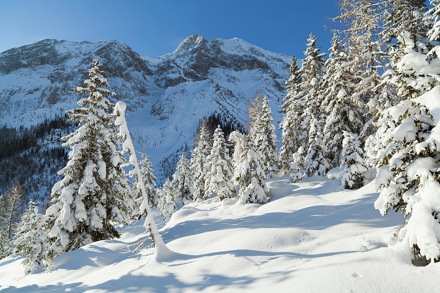 Valley Gaistal With Snow During Deep Photograph by Martin Zwick - Fine ...