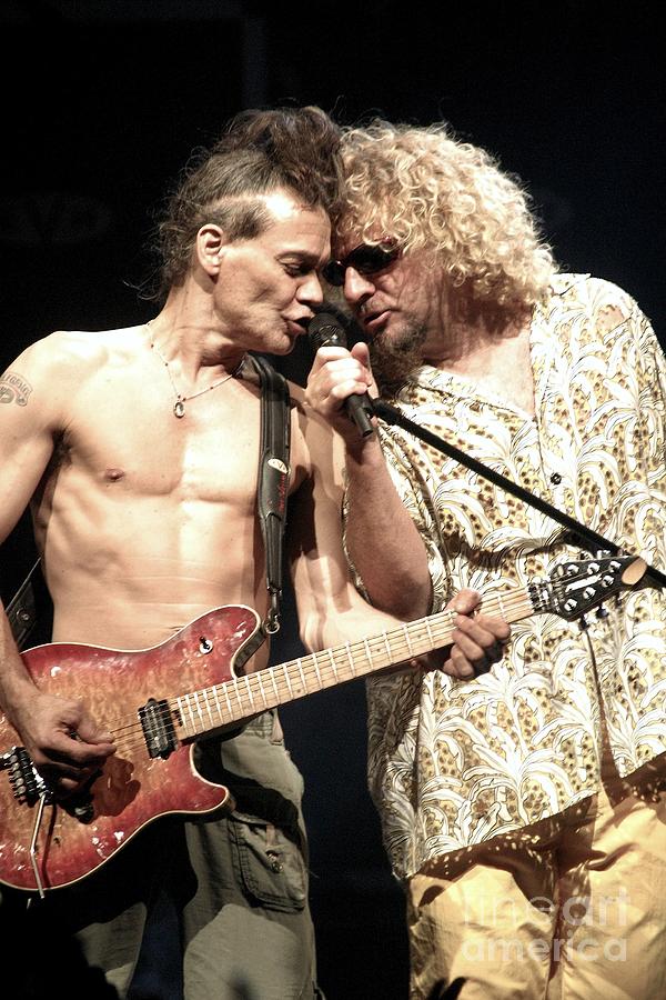 Van Halen Photograph - Eddie Van Halen and Sammy Hagar - Van Halen by Concert Photos
