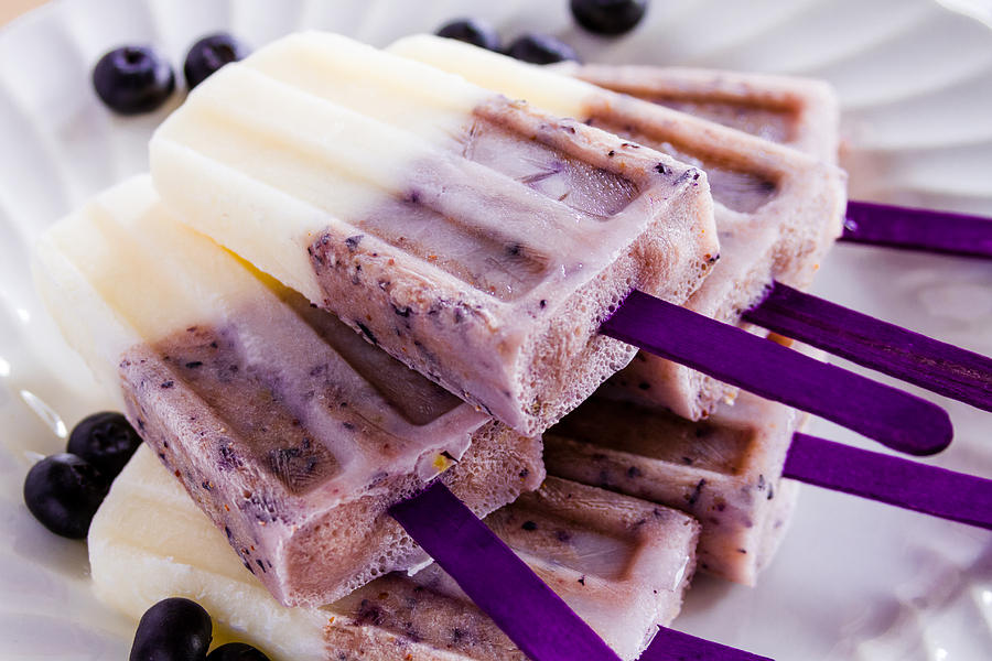 Vanilla and Blueberry Popsicles #4 Photograph by Teri Virbickis