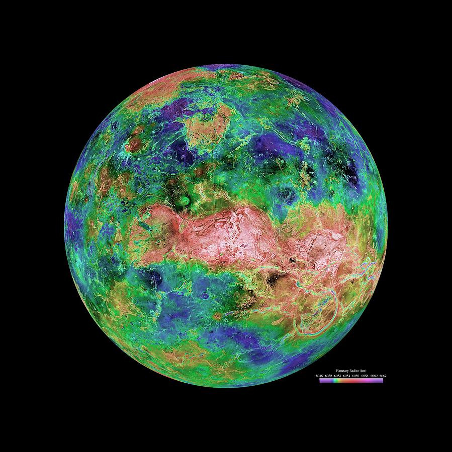 Venus Radar Map #4 Photograph by Nasa/jpl/usgs/science Photo Library