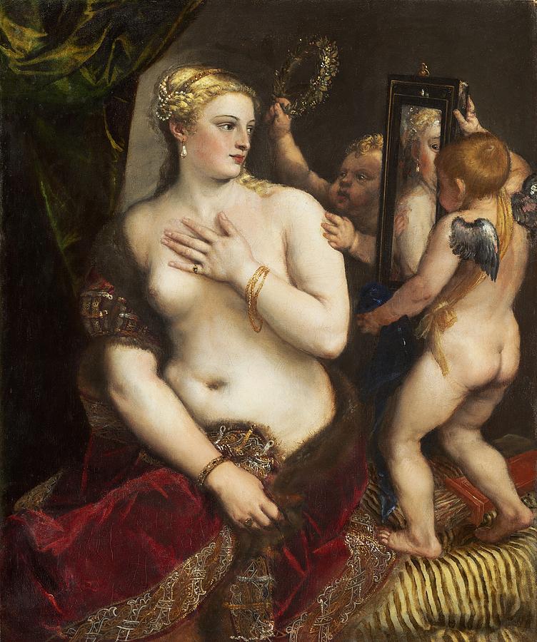 Venus With A Mirror Painting by Titian