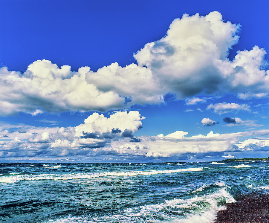 Nature Photograph - View Of Lakeshore Against Cloudy Sky #4 by Panoramic Images