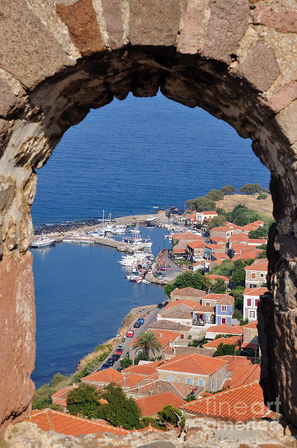 View of Molyvos village from the castle #5 Photograph by George Atsametakis