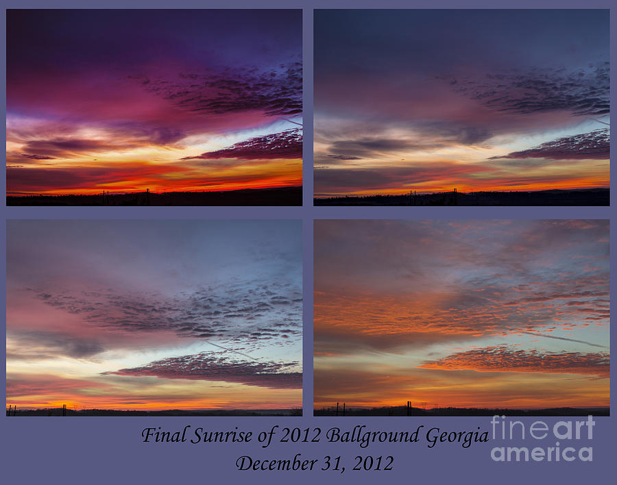 Yellow Sunrise Photograph - 4 Views of Sunrise 2 by Michael Waters
