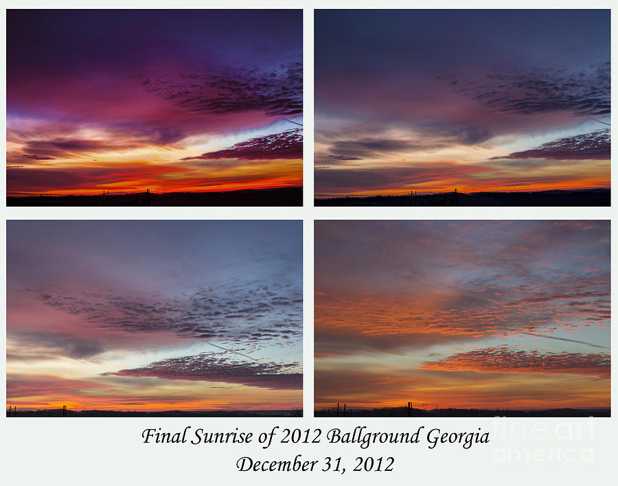 Yellow Sunrise Photograph - 4 Views of Sunrise by Michael Waters